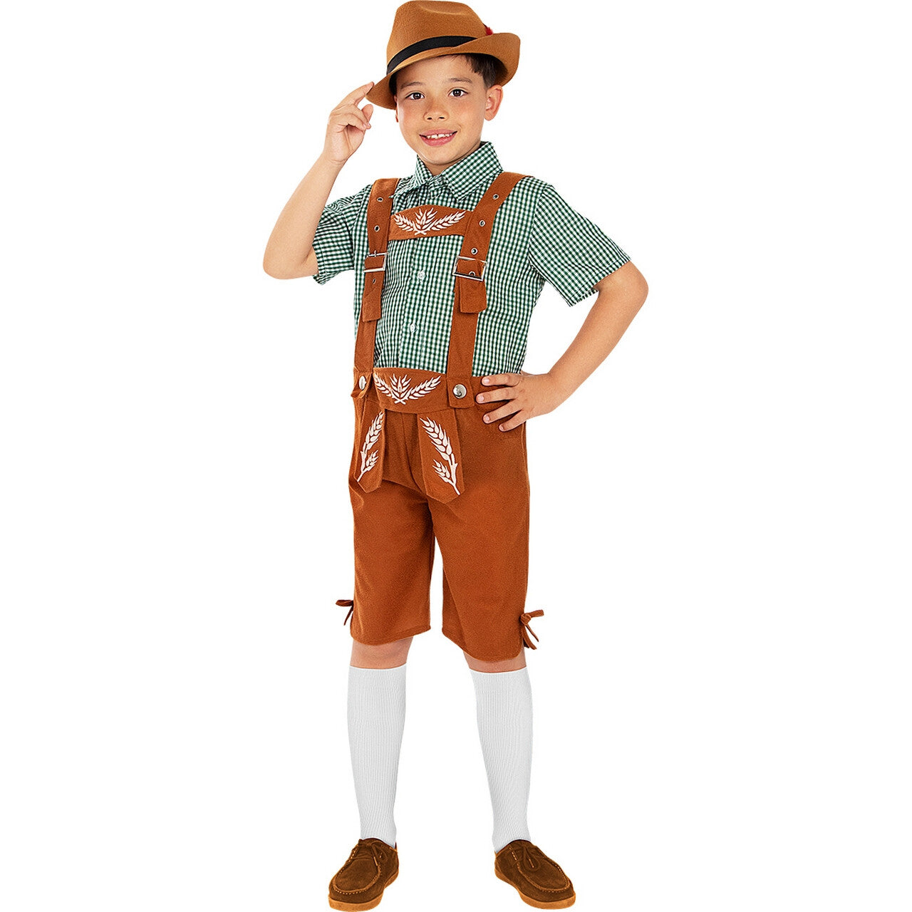 Op deze afbeelding zie je een Kostuums, van het merk Funidelia. Oktoberfeest Paulus Appelsap Jongen Kostuum