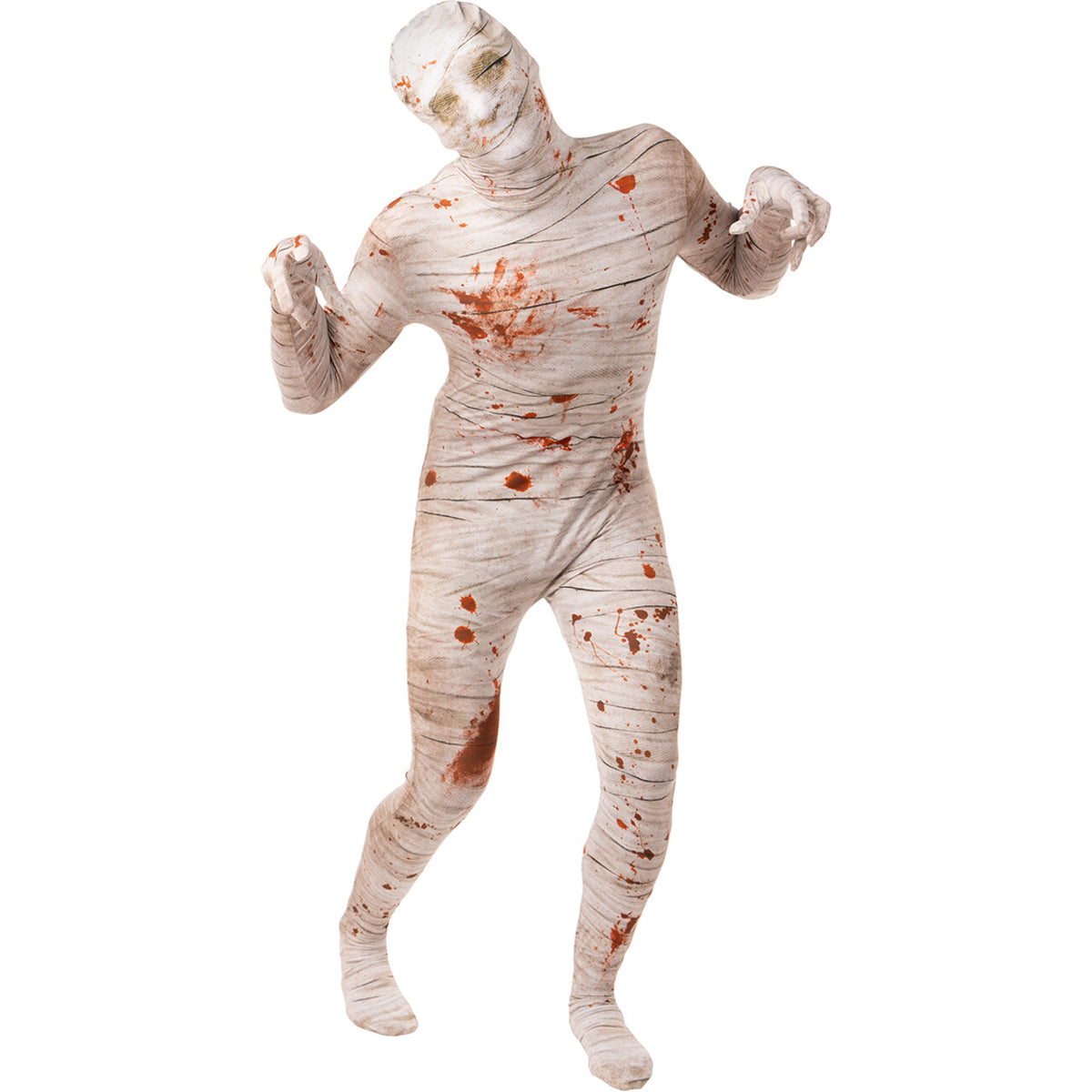Op deze afbeelding zie je een Kostuums, van het merk Funidelia. Second Skin Ingewikkelde Bloederige Mummie Unisex Kostuum