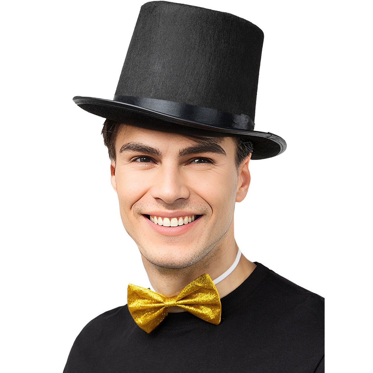 Op deze afbeelding zie je een Accessoires, van het merk Funidelia. Shiny Golden Bow Tie
