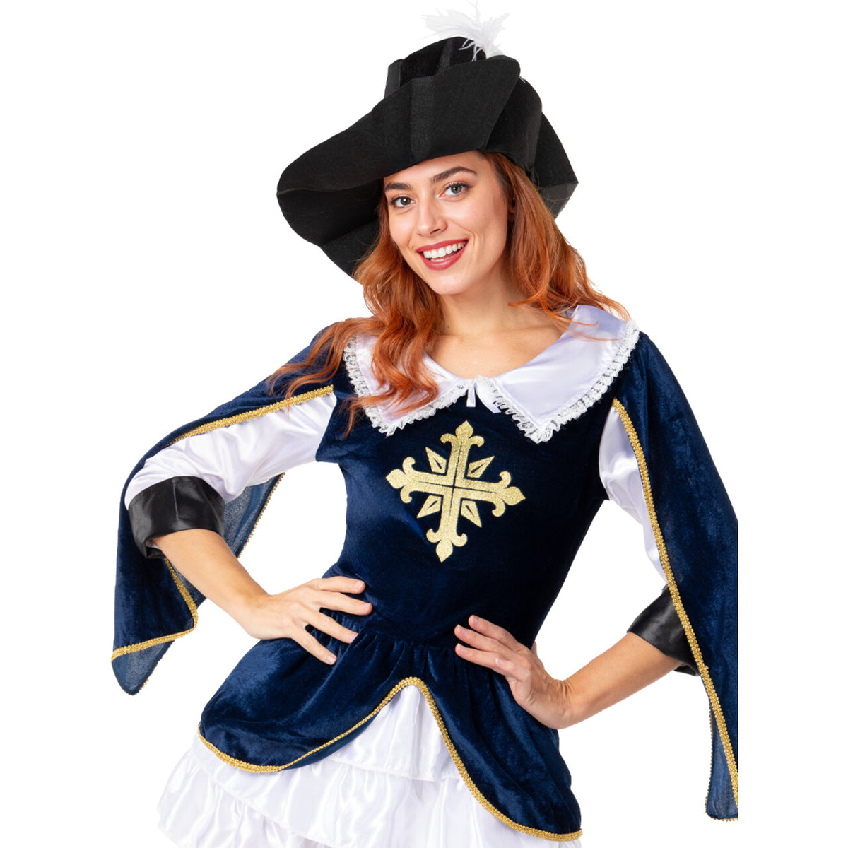 Op deze afbeelding zie je een Kostuums, van het merk Funidelia. Musketier Amy Strijdsterk Vrouw Kostuum