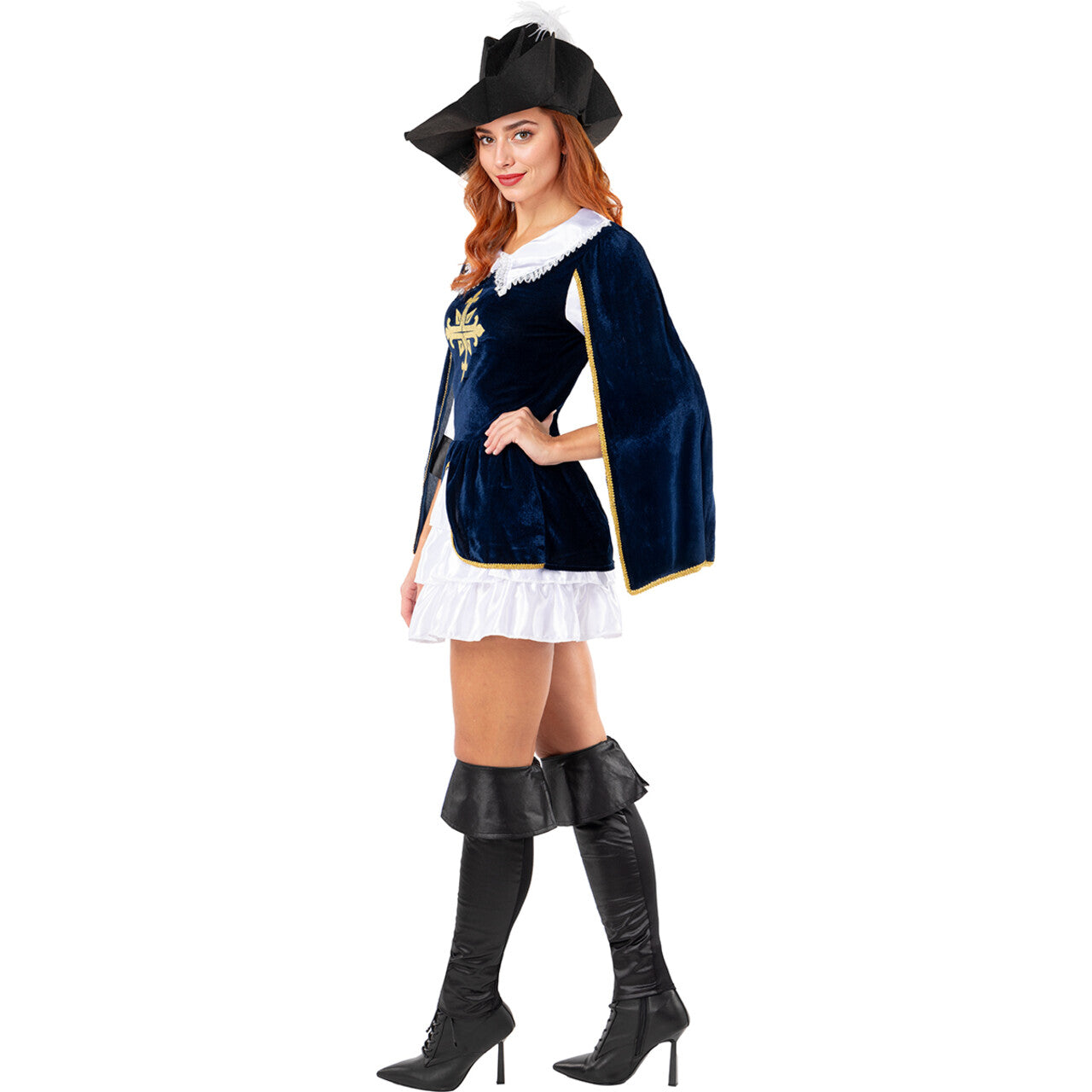 Op deze afbeelding zie je een Kostuums, van het merk Funidelia. Musketier Amy Strijdsterk Vrouw Kostuum
