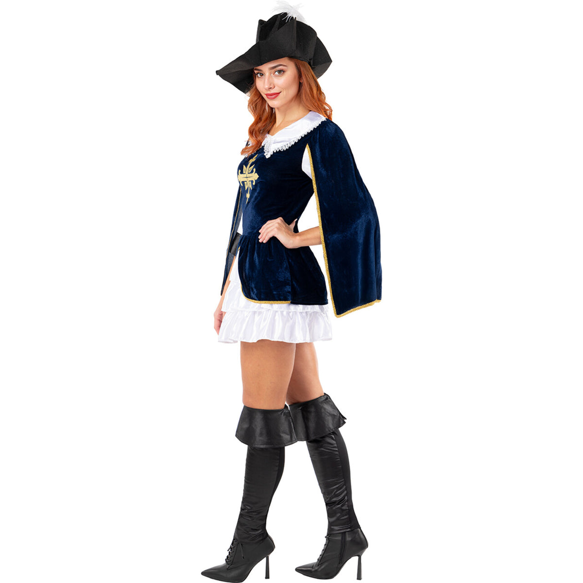 Op deze afbeelding zie je een Kostuums, van het merk Funidelia. Musketier Amy Strijdsterk Vrouw Kostuum