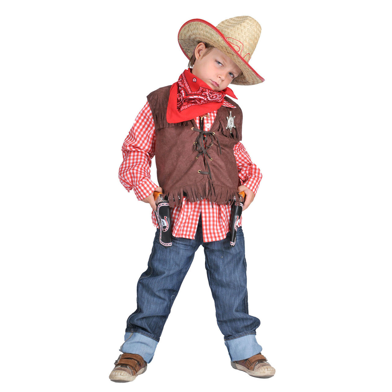 Op deze afbeelding zie je een Kostuums, van het merk Funny Fashion. Wild West Jongen Tommy