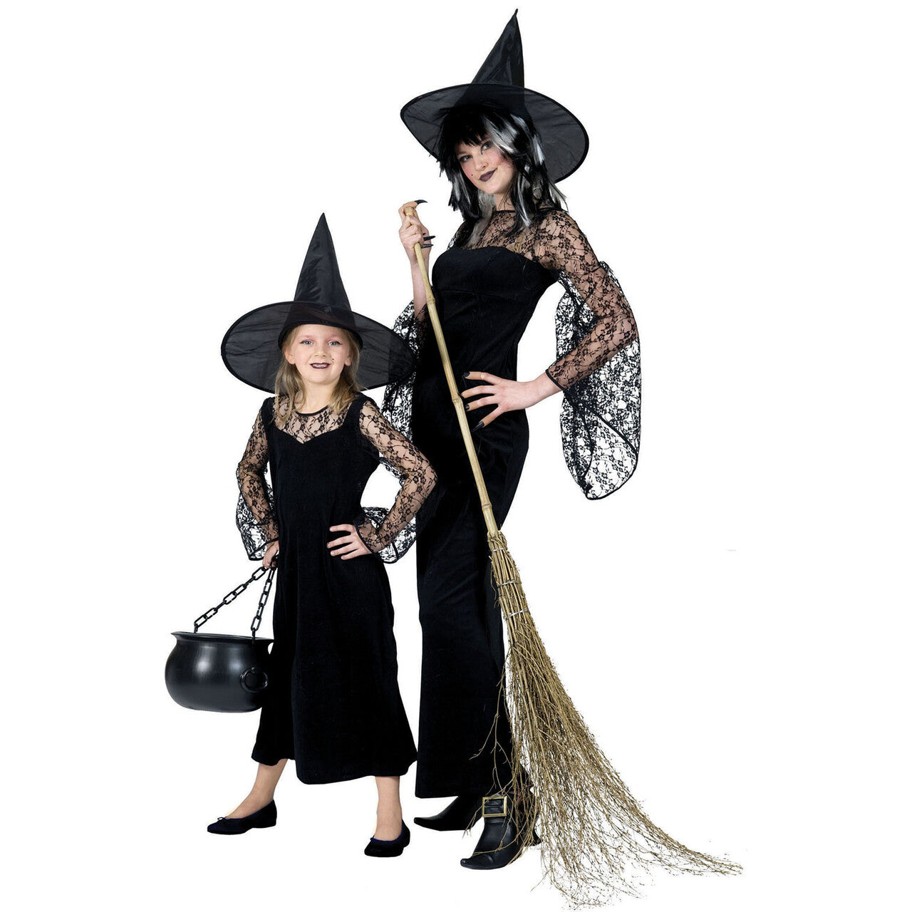 Op deze afbeelding zie je een Kostuums, van het merk Funny Fashion. Gravilla De Heks Meisje Kostuum