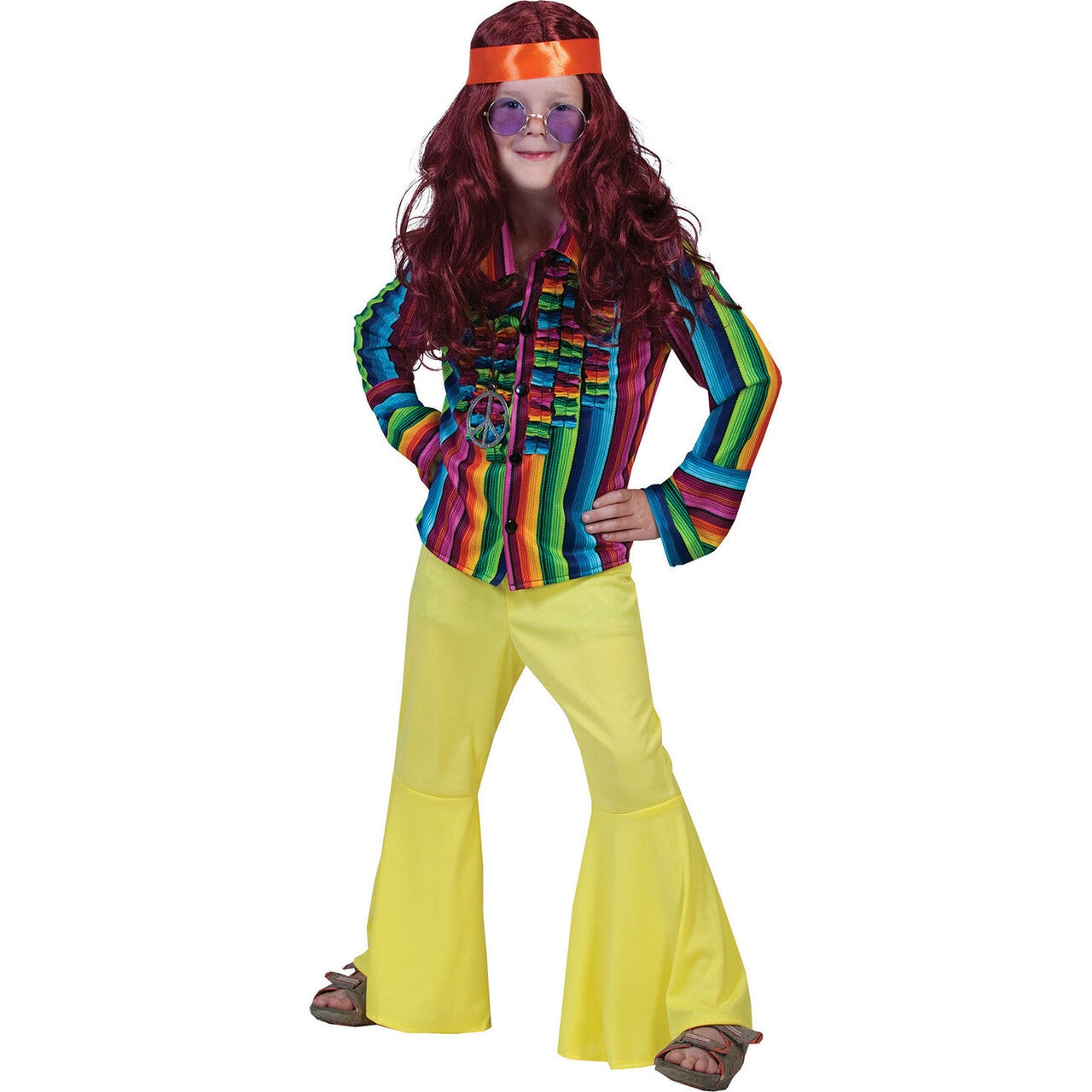 Op deze afbeelding zie je een Kostuums, van het merk Funny Fashion. Ibiza Hippie Shirt Jongen