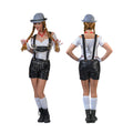 Zwarte Lederlook Tiroler Shorts Vrouw Kostuum