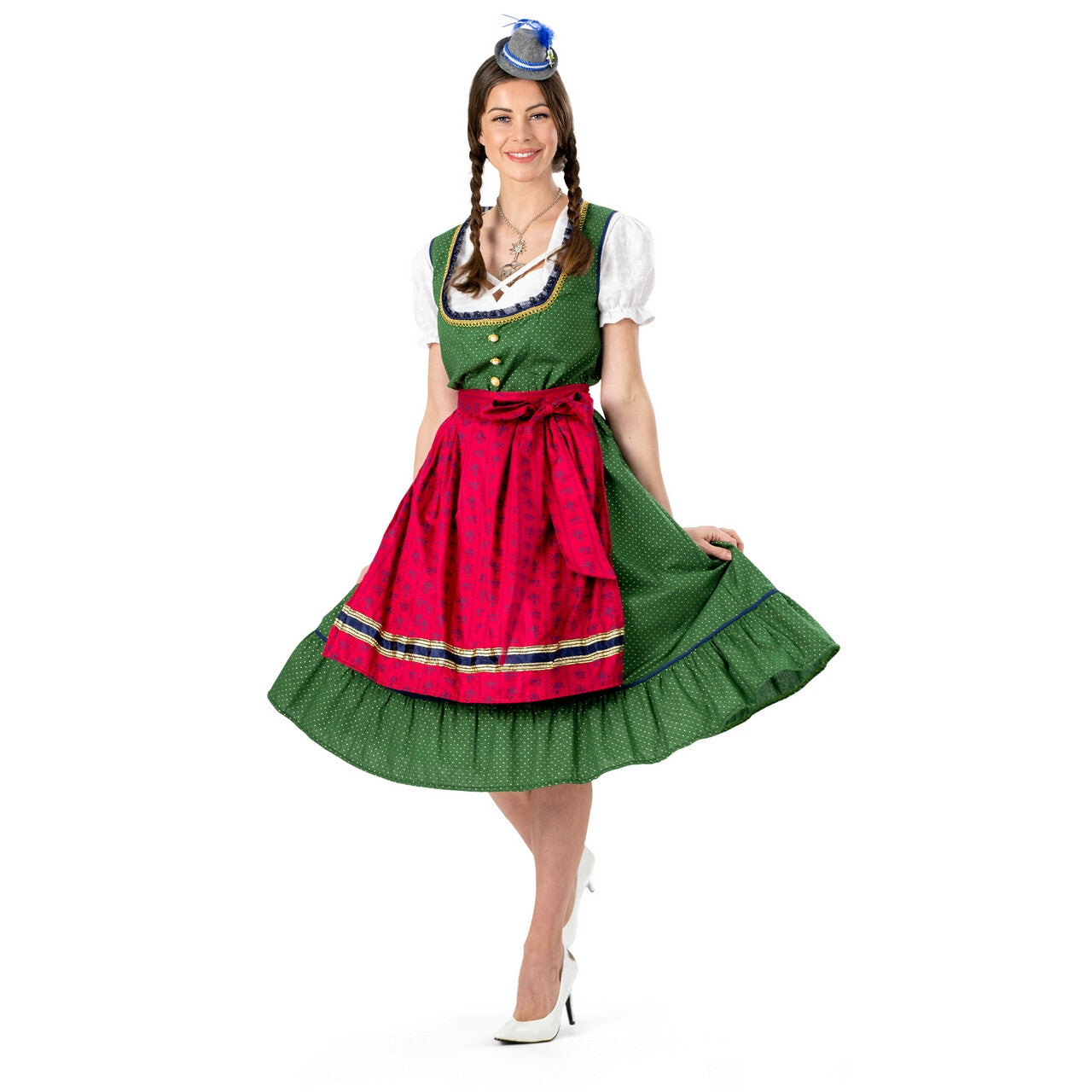 Op deze afbeelding zie je een Kostuums, van het merk Funny Fashion. Bierpullen Kampioen Kristin Vrouw Kostuum