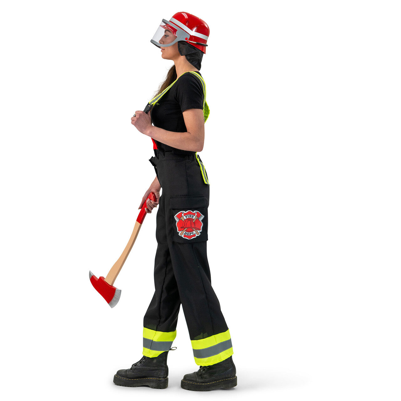 Op deze afbeelding zie je een Kostuums, van het merk Funny Fashion. Brandweervrouw Brenda Uitdebrand Kostuum
