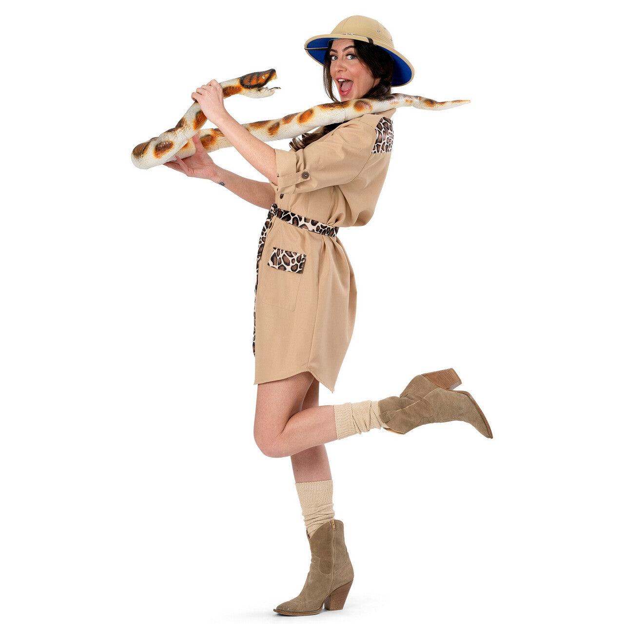 Op deze afbeelding zie je een Kostuums, van het merk Funny Fashion. Party In De Jungle Julia Vrouw Kostuum
