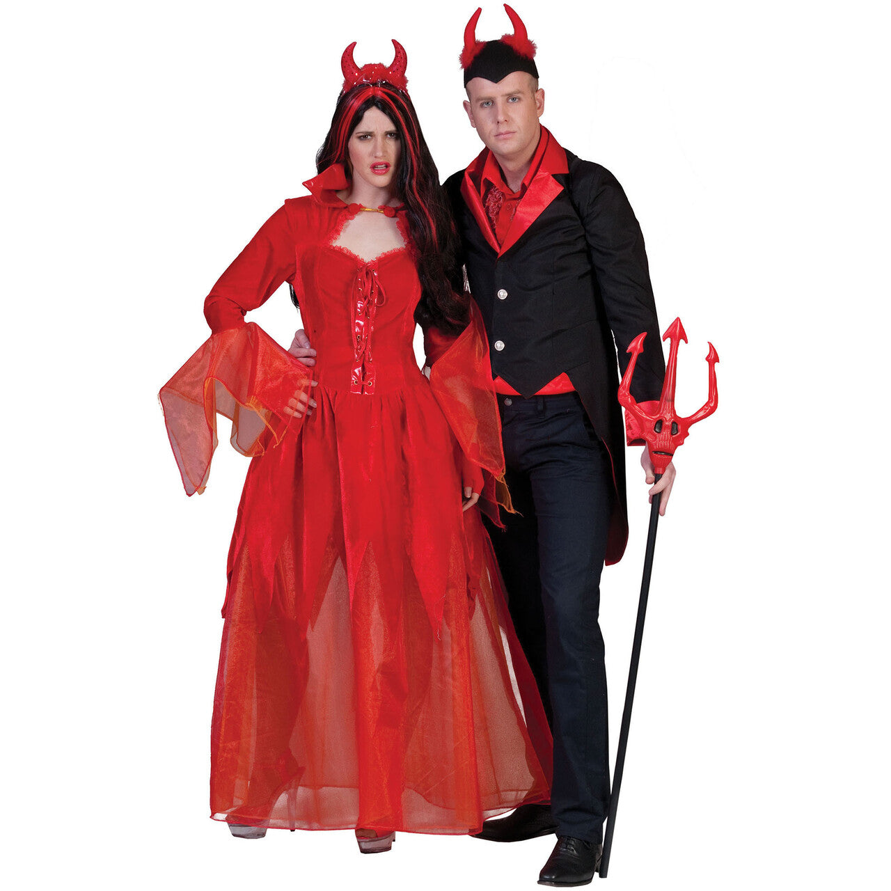 Op deze afbeelding zie je een Kostuums, van het merk Funny Fashion. Develarix Duivel Vrouw Kostuum