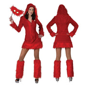Op deze afbeelding zie je een Kostuums, van het merk Funny Fashion. Aaibare Rode Duivelin Vrouw Kostuum