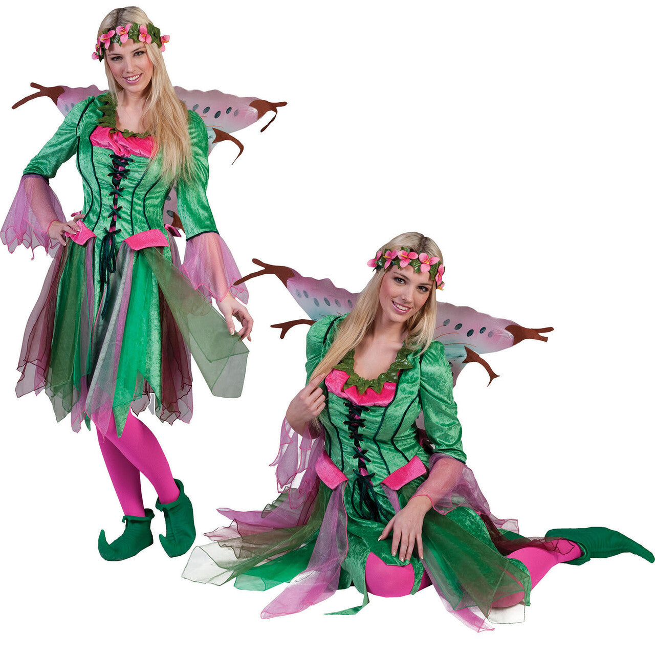 Op deze afbeelding zie je een Kostuums, van het merk Funny Fashion. Rosy De Elf Vrouw Kostuum