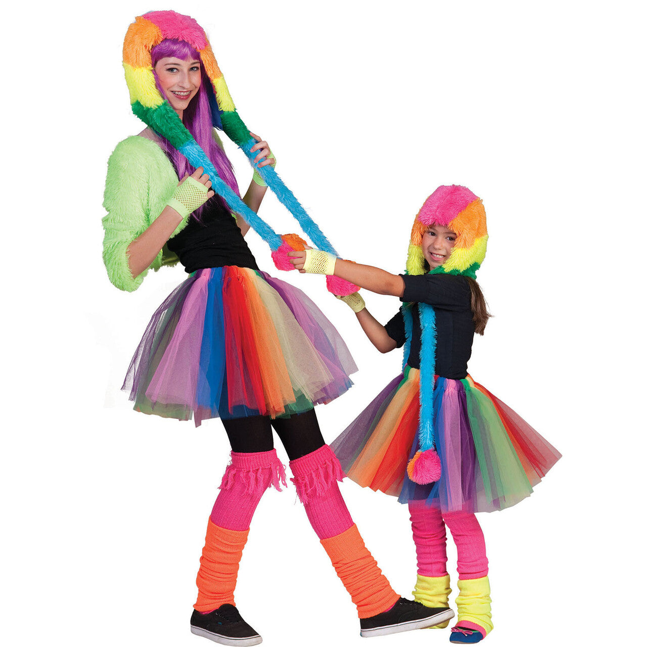 Op deze afbeelding zie je een Kostuums, van het merk Funny Fashion. Sunny Regenboog Rok Vrouw Kostuum