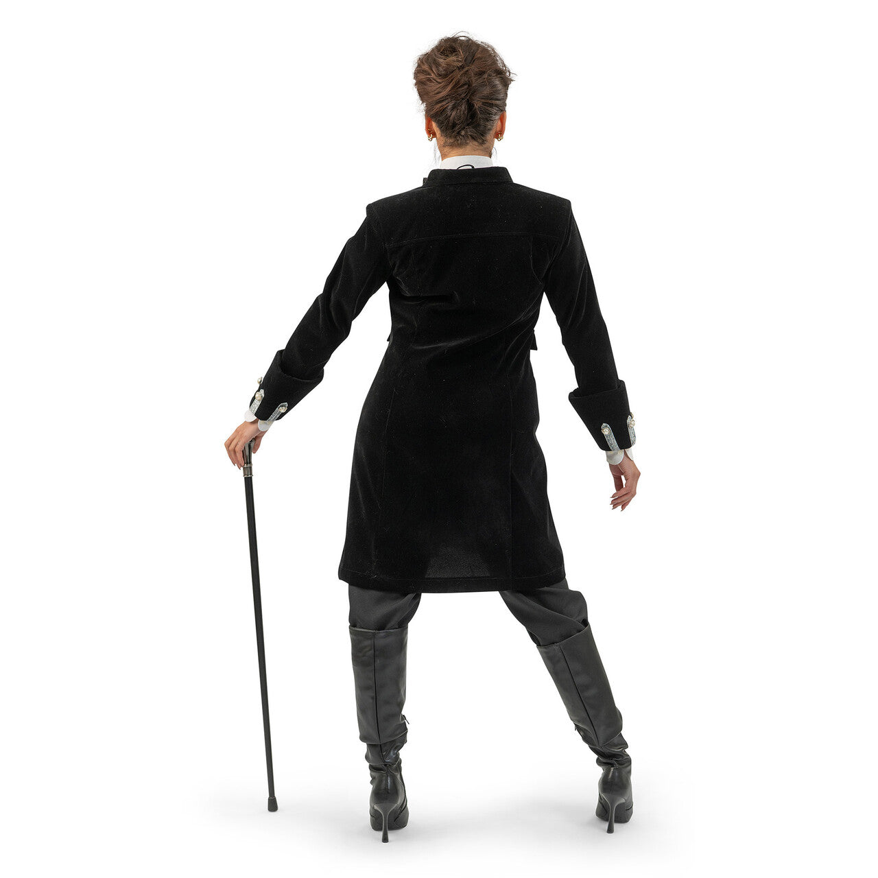 Op deze afbeelding zie je een Kostuums, van het merk Funny Fashion. Barok Jas Carla Zwart Vrouw