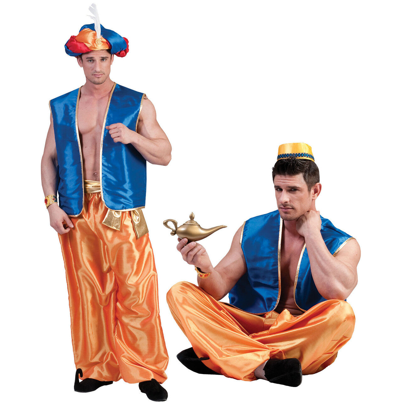 Op deze afbeelding zie je een Kostuums, van het merk Funny Fashion. 1001 Nachten Broek Goud Man