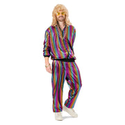 Op deze afbeelding zie je een Kostuums, van het merk Funny Fashion. Rainbow Jogging Man Kostuum