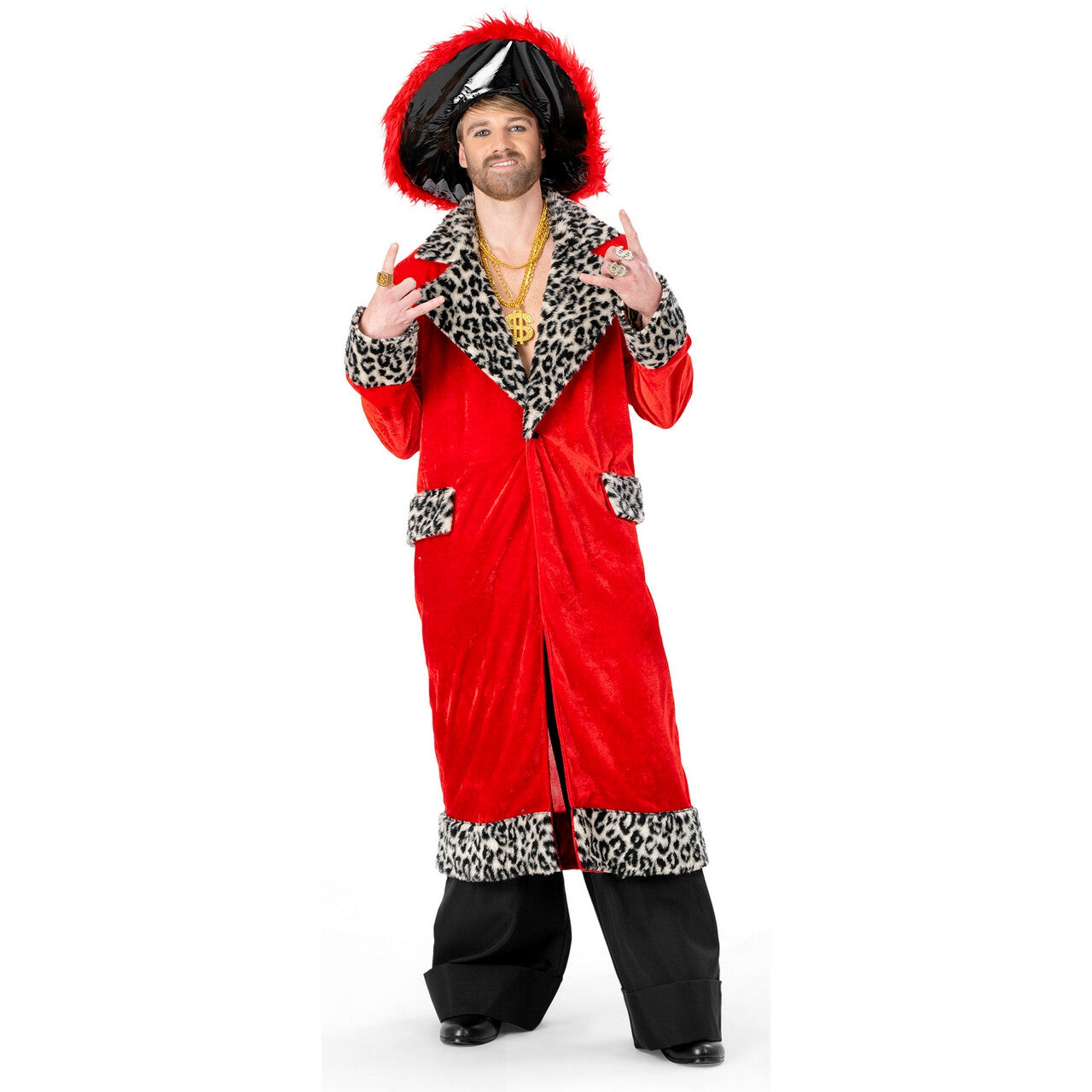 Op deze afbeelding zie je een Kostuums, van het merk Funny Fashion. Rooie Pooier Pim Man