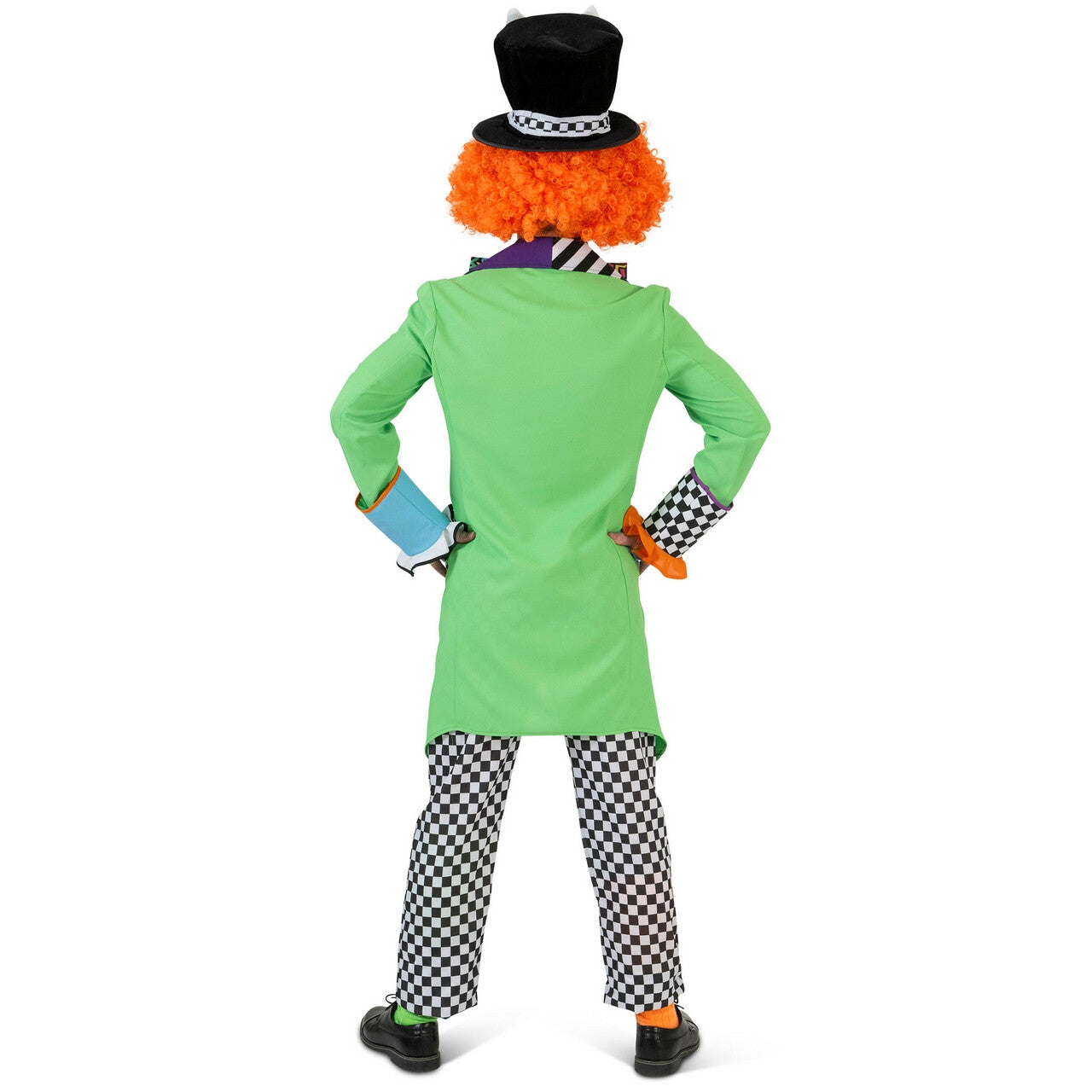Op deze afbeelding zie je een Kostuums, van het merk Funny Fashion. Kleurige Mad Hatter Clown Jas Met Strik Man Kostuum