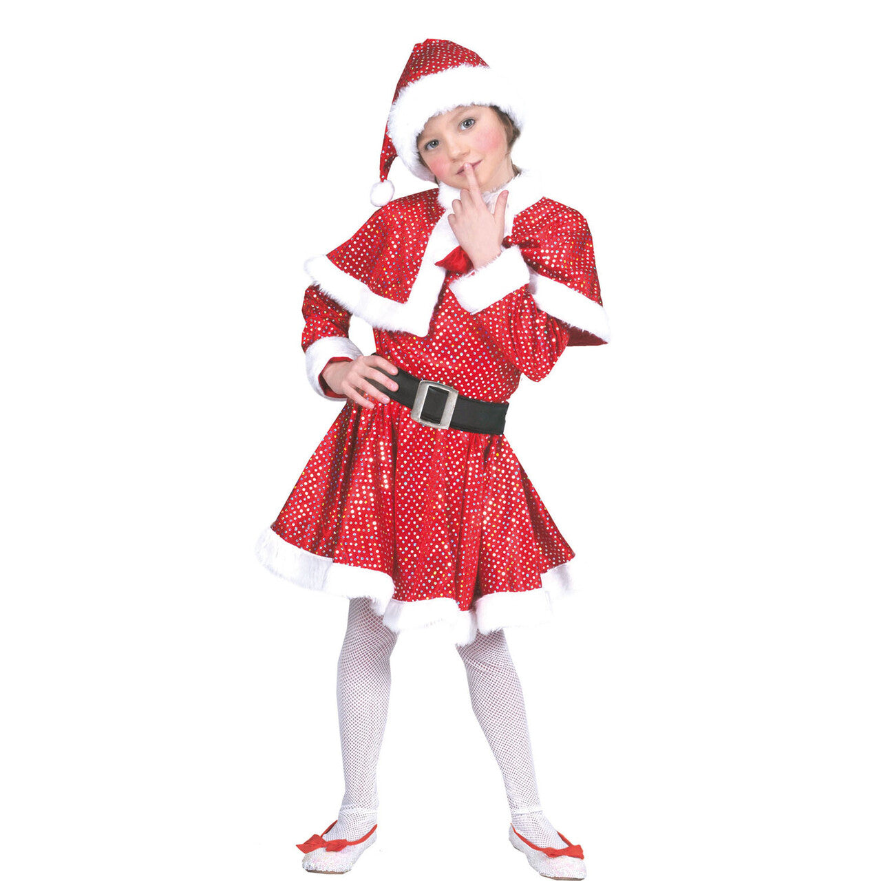 Op deze afbeelding zie je een Kostuums, van het merk Funny Fashion. Glitter Kerstvrouw Jurk Meisje