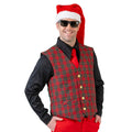 Gilet De Noël à Carreaux Vert Et Rouge