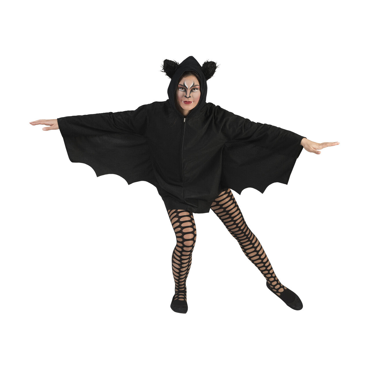 Op deze afbeelding zie je een Kostuums, van het merk Funny Fashion. Snoezelige Zwarte Cape Vrouw Kostuum