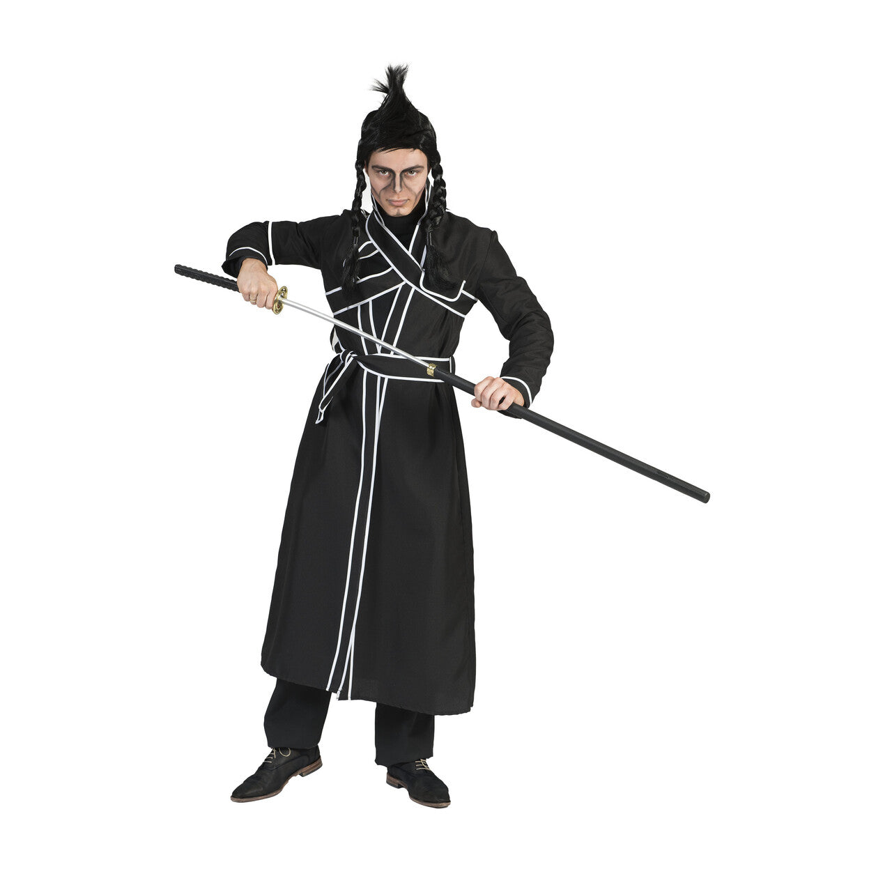 Op deze afbeelding zie je een Kostuums, van het merk Funny Fashion. Katana Samurai Man Kostuum