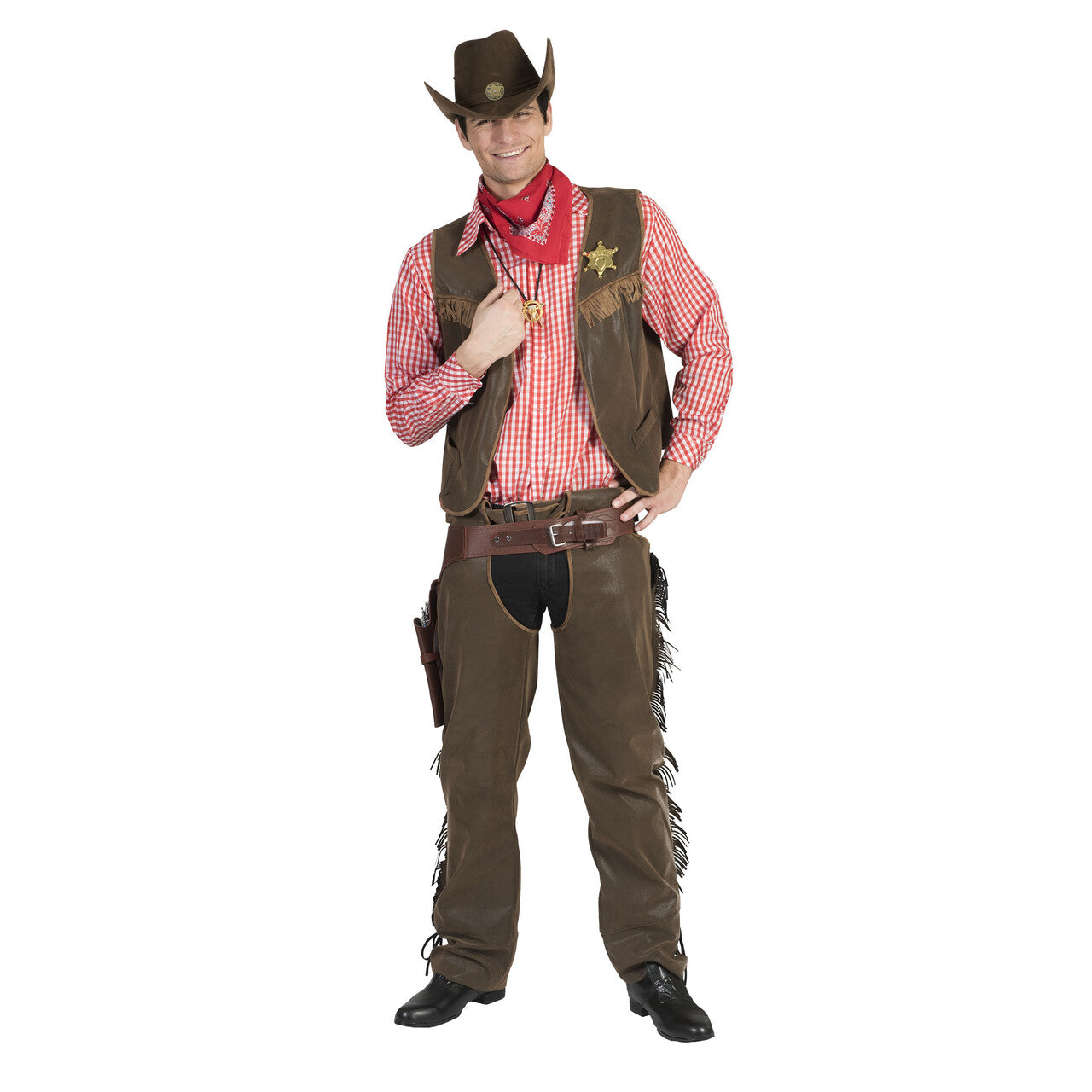 Op deze afbeelding zie je een Kostuums, van het merk Funny Fashion. Wild West Wade Man Kostuum