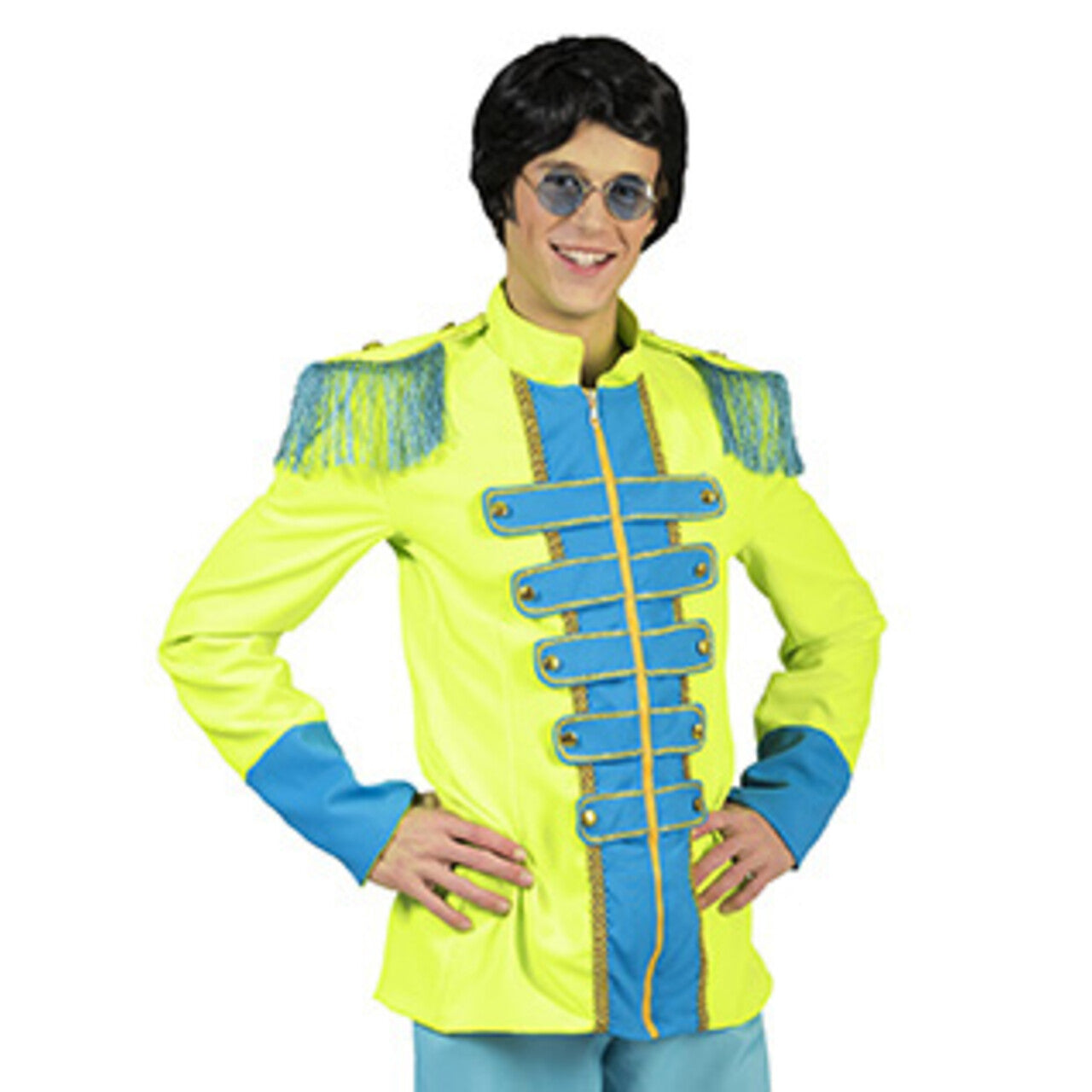 Op deze afbeelding zie je een Kostuums, van het merk Funny Fashion. Beatles Lonely Hearts Club Band Jas Groen Man