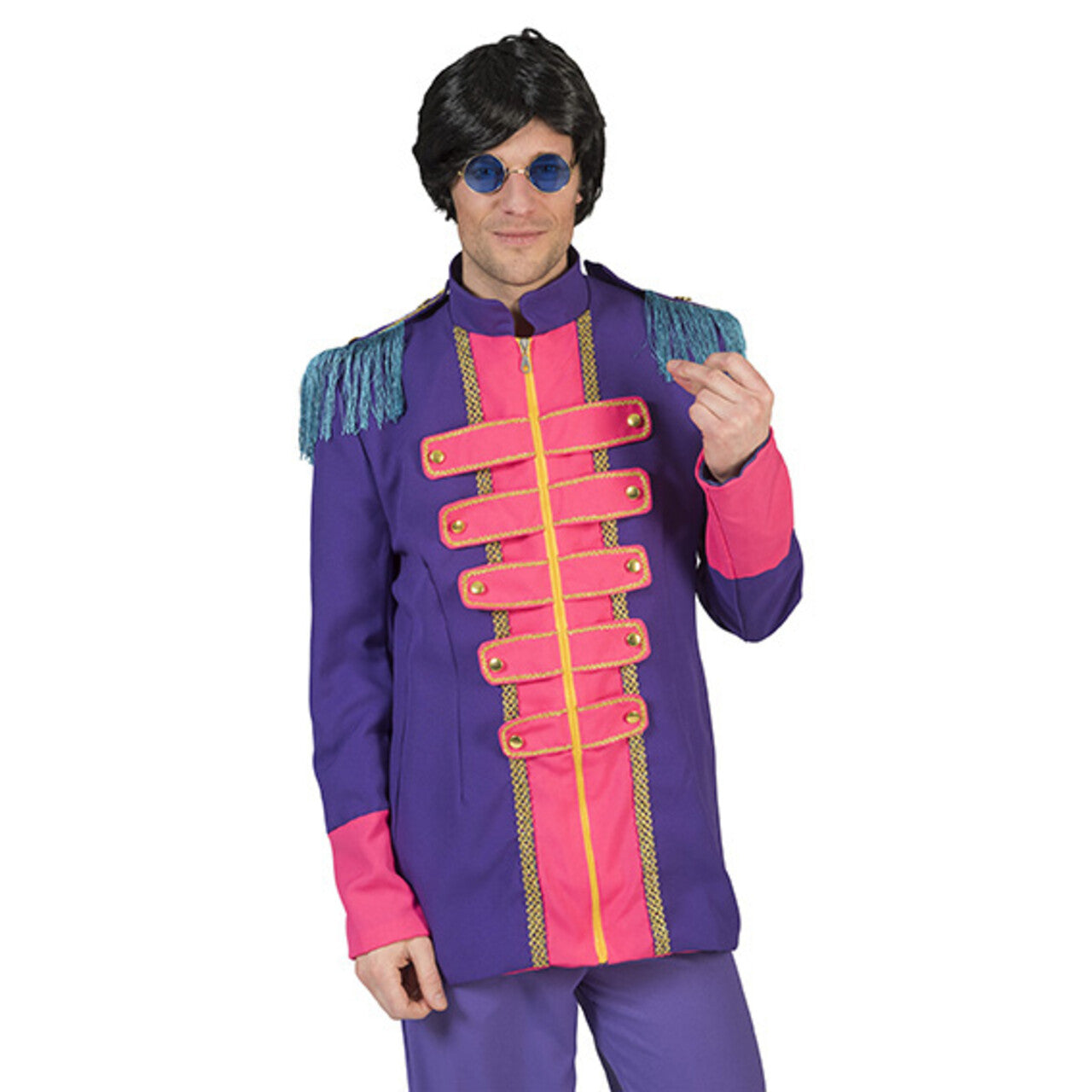 Op deze afbeelding zie je een Kostuums, van het merk Funny Fashion. Beatles Lonely Hearts Club Band Jas Paars Man