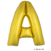 Op deze afbeelding zie je een Decoratie, van het merk Funny Fashion. Folie Ballon Letter A Goud XL 102cm (Leeg)