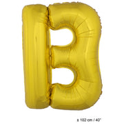 Op deze afbeelding zie je een Decoratie, van het merk Funny Fashion. Folie Ballon Letter B Goud XL 102cm (Leeg)