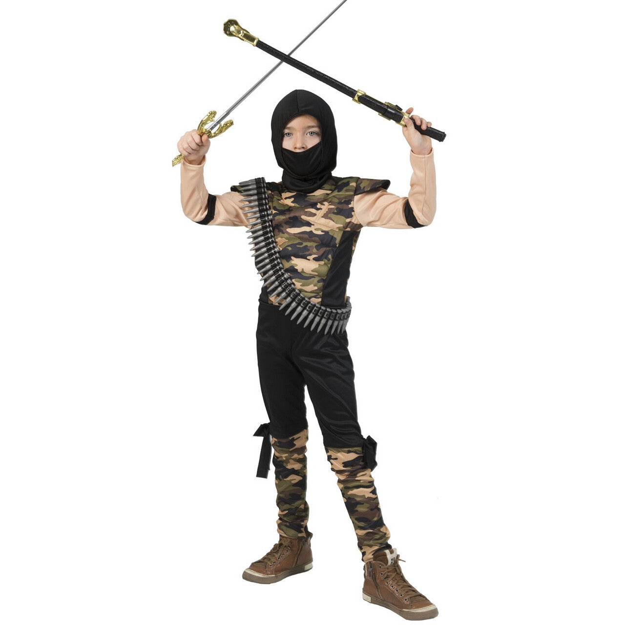 Op deze afbeelding zie je een Kostuums, van het merk Funny Fashion. Speciale Commandotroepen Ninja Jongen Kostuum