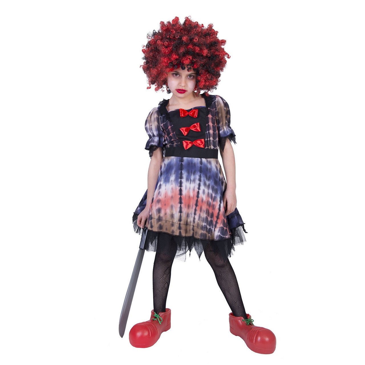 Op deze afbeelding zie je een Kostuums, van het merk Funny Fashion. Akelig Ongezellig Halloween Clown Meisje Kostuum