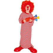 Op deze afbeelding zie je een Kostuums, van het merk Funny Fashion. Lekker Lang Gestreept Shirt Clown Kind Kostuum
