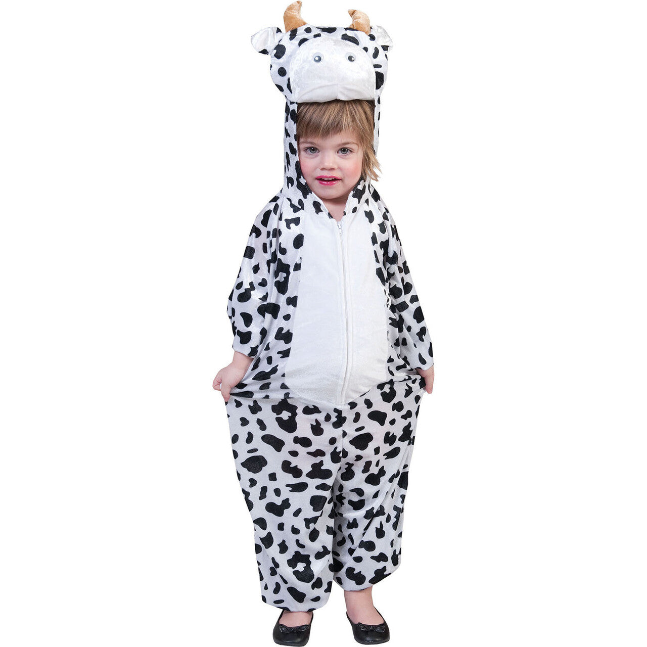 Op deze afbeelding zie je een Kostuums, van het merk Funny Fashion. Luid Loeiende Koe Kind Kostuum