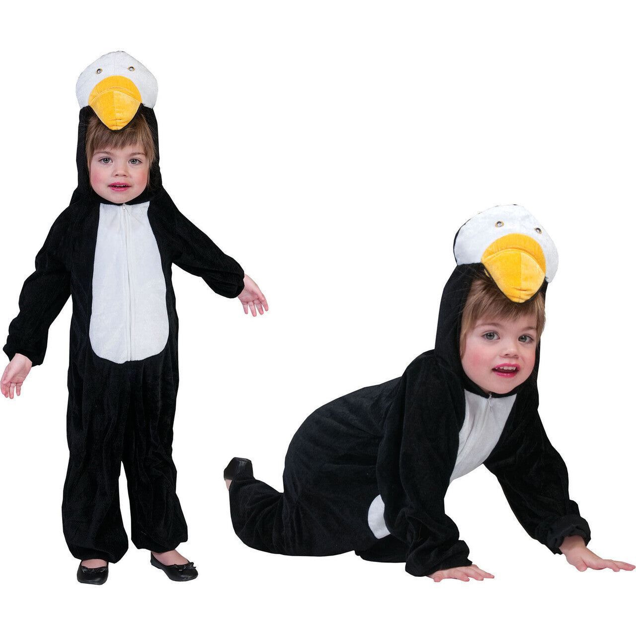 Op deze afbeelding zie je een Kostuums, van het merk Funny Fashion. IJskoude Pingu Pinguin Kind Kostuum