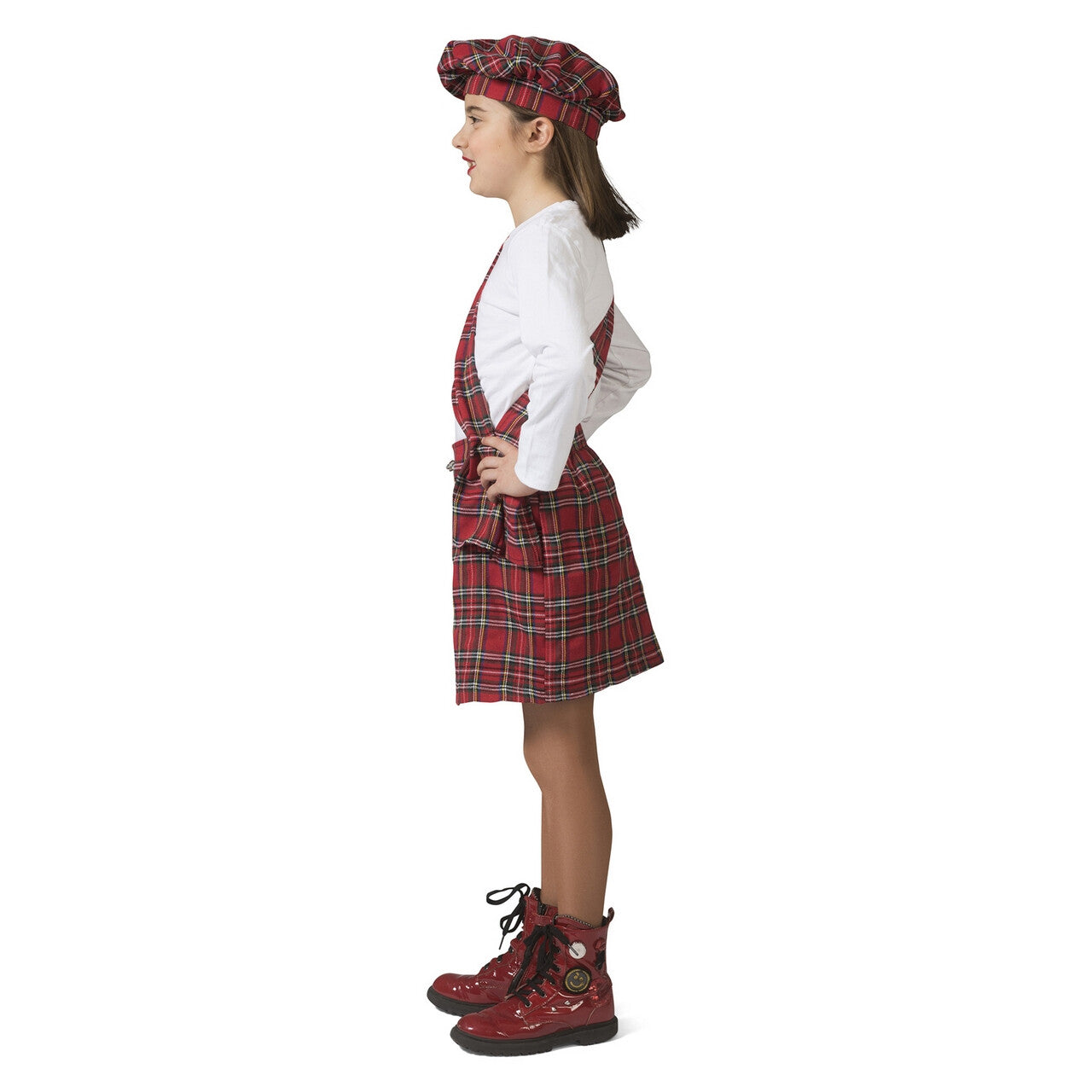 Op deze afbeelding zie je een Kostuums, van het merk Funny Fashion. Schotse Suzy Rood Tartan Meisje Kostuum