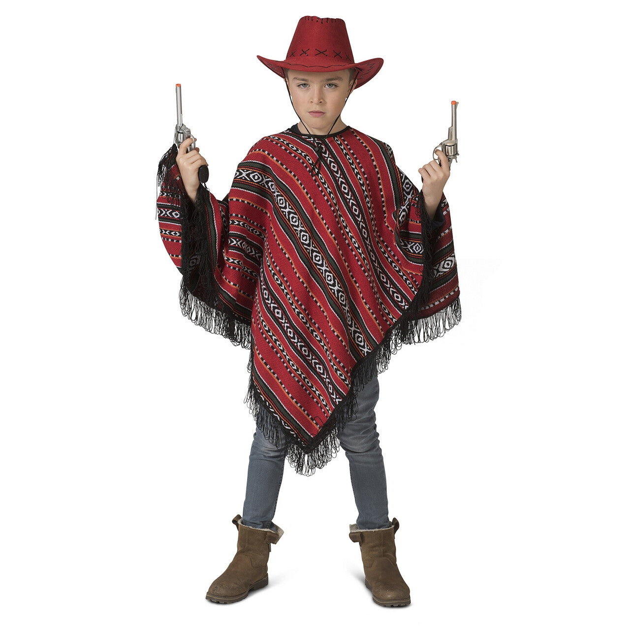 Op deze afbeelding zie je een Kostuums, van het merk Funny Fashion. Poncho Mexicaanse Bandiet Pedro Pistola Kind Kostuum