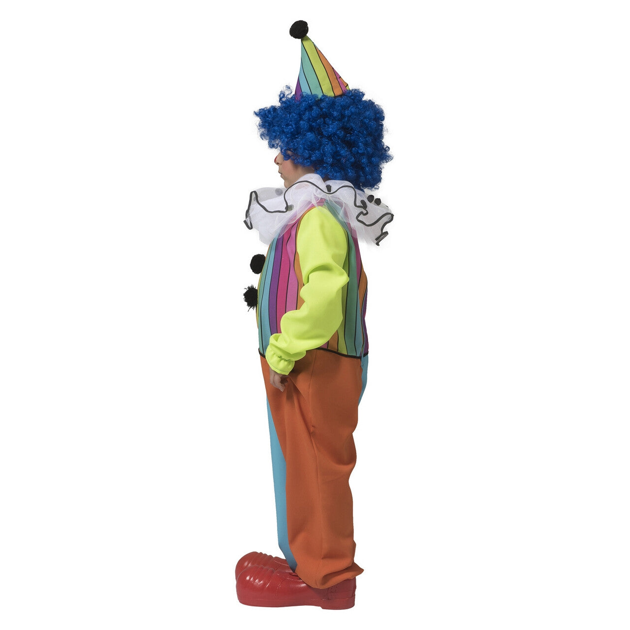 Op deze afbeelding zie je een Kostuums, van het merk Funny Fashion. Rainbow Clown Boy Kind Kostuum