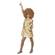 Op deze afbeelding zie je een Kostuums, van het merk Funny Fashion. Love Is Gold Jaren 70 Disco Meisje Kostuum