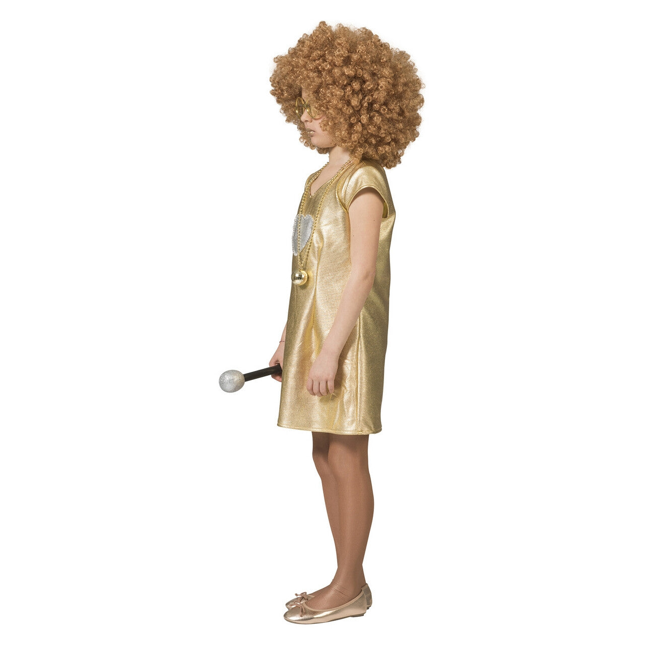Op deze afbeelding zie je een Kostuums, van het merk Funny Fashion. Love Is Gold Jaren 70 Disco Meisje Kostuum