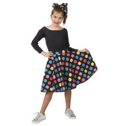 Op deze afbeelding zie je een Kostuums, van het merk Funny Fashion. Hotty Dotty Talloze Gekleurde Stippen Rock And Roll Clown Meisje