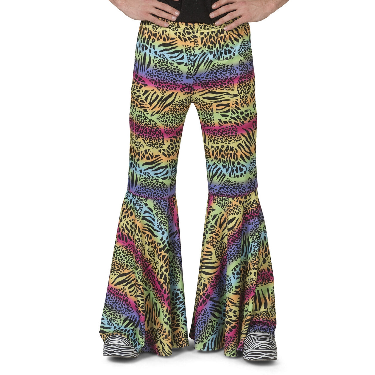 Op deze afbeelding zie je een Kostuums, van het merk Funny Fashion. Urban Jungle Broek Kleurrijke Dieren Print Man