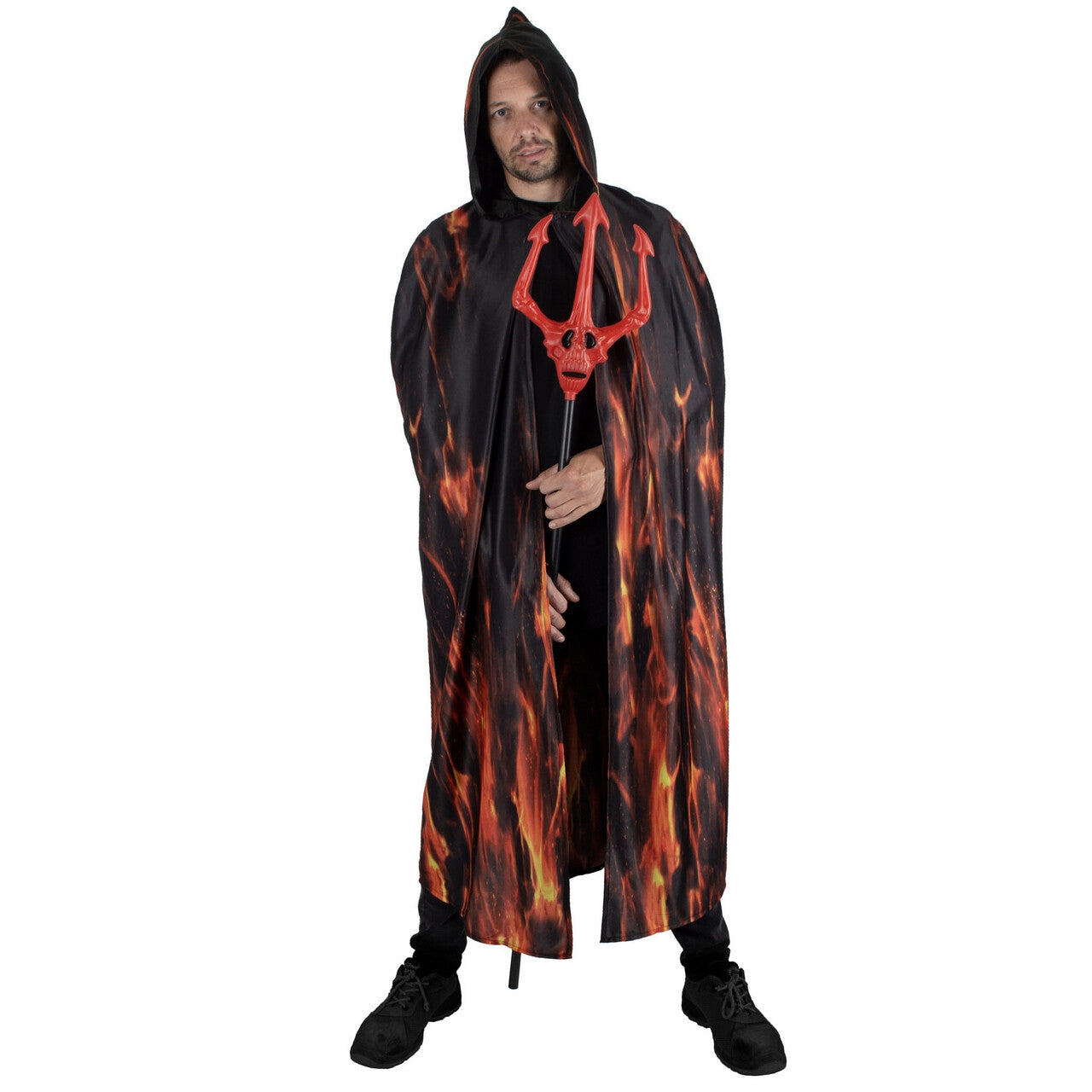 Op deze afbeelding zie je een Kostuums, van het merk Funny Fashion. Hellige Vuurcape Man