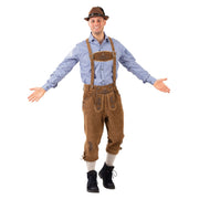 Op deze afbeelding zie je een Kostuums, van het merk Funny Fashion. Kuitlange Lederhosen Dieter Pieter Man