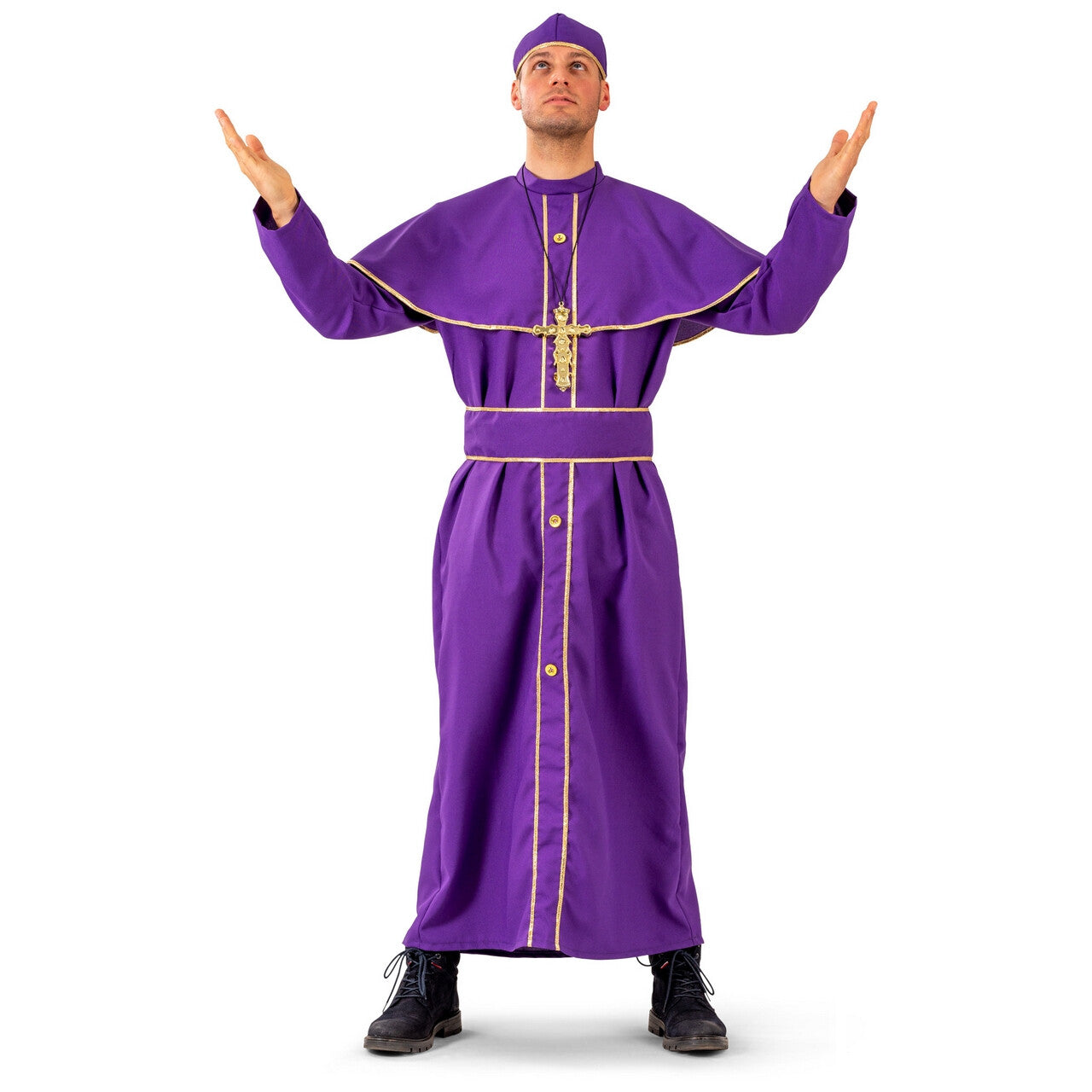 Op deze afbeelding zie je een Kostuums, van het merk Funny Fashion. Heilig Boontje Bisschop Man Kostuum