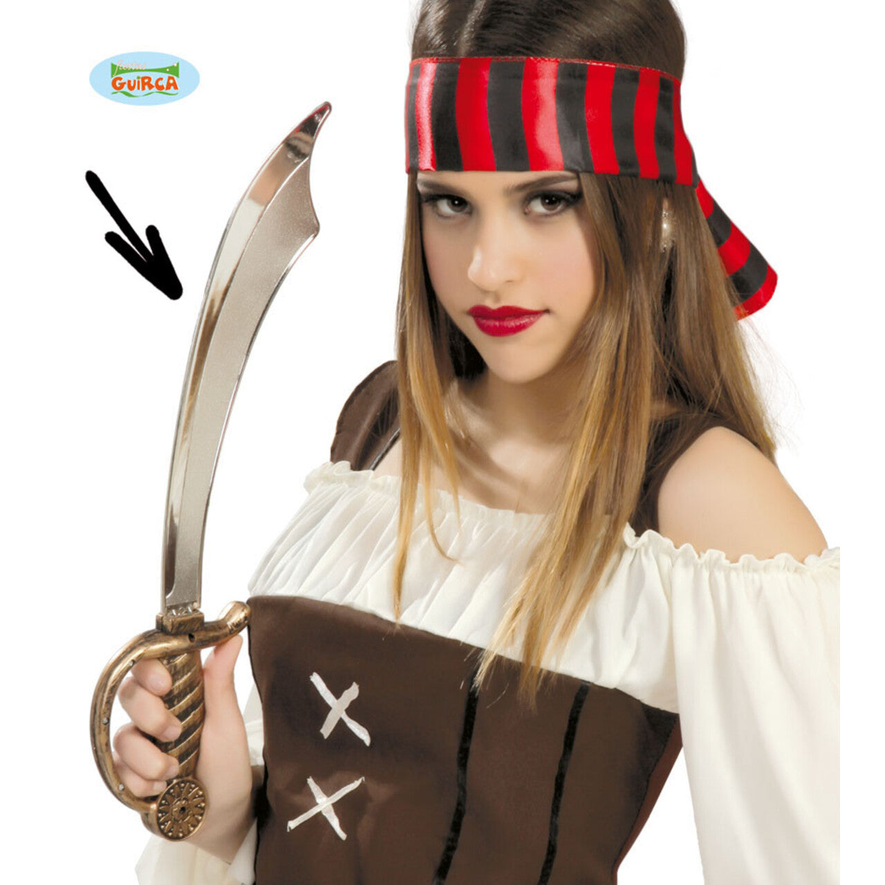 Op deze afbeelding zie je een Accessoires, van het merk Guirca. Handig Kort Dekzwaard Piraat 45 Centimeter