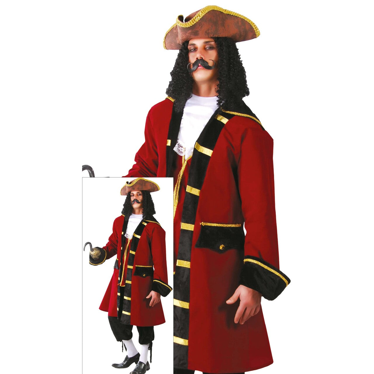 Op deze afbeelding zie je een Kostuums, van het merk Guirca. Karel Kaper Piraten Kapitein Man Kostuum