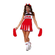 Op deze afbeelding zie je een Kostuums, van het merk Guirca. Go USA Cheerleader Vrouw Kostuum