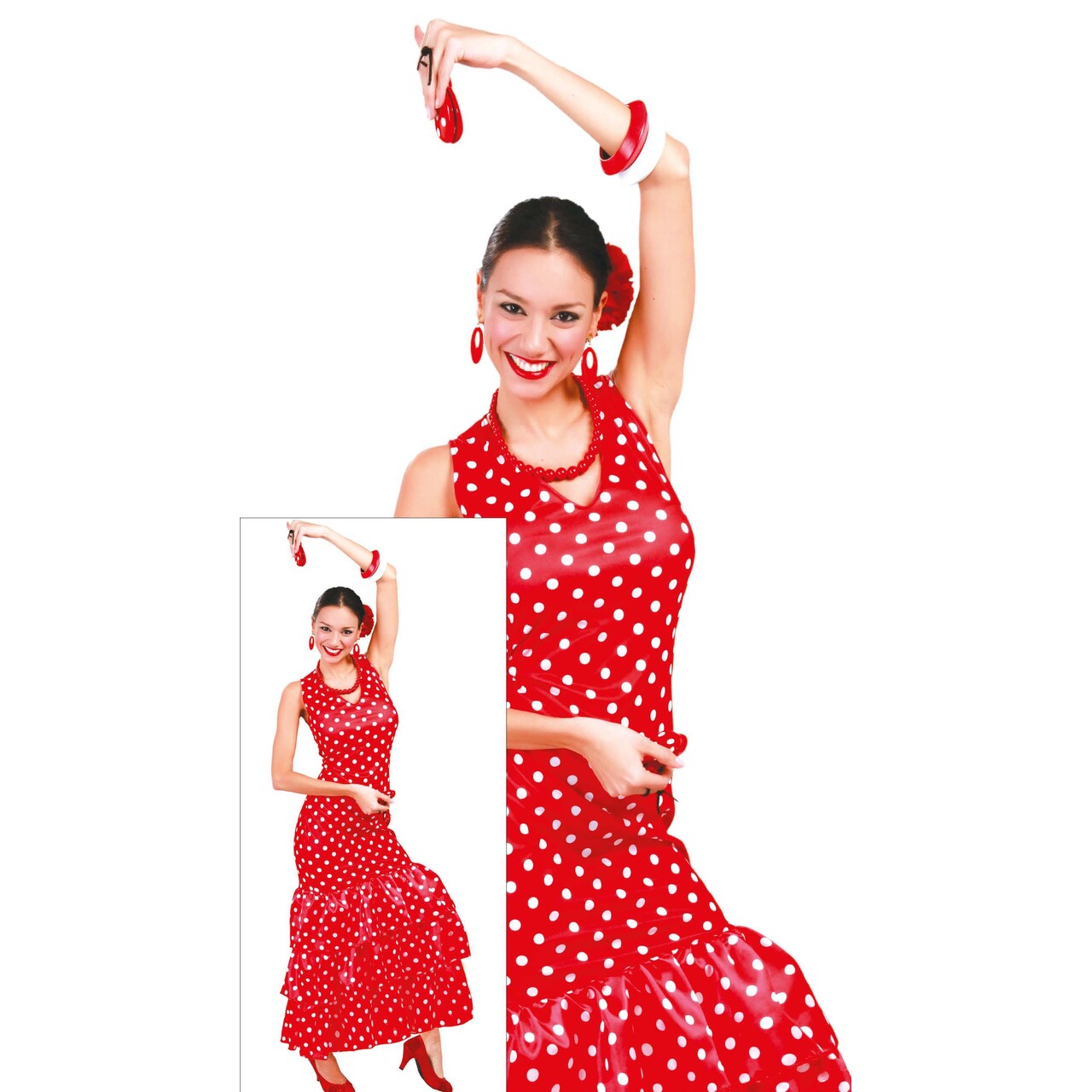 Op deze afbeelding zie je een Kostuums, van het merk Guirca. Flamenco Danseres Conchita Vrouw Kostuum
